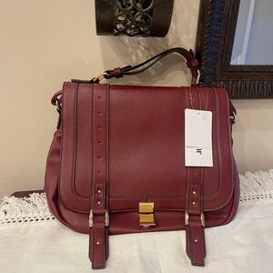 JustFab Just Fab Burgundy Maroon Satchel Shoulder Crossbody Handbag Purse NEW